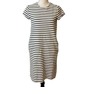 LAUREN Ralph Lauren Short Sleeve Ribbed Casual Summer Dress Small Petite White